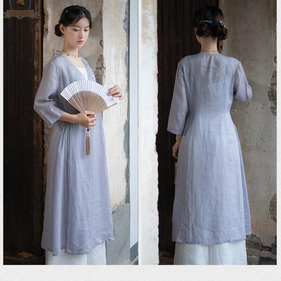 Chinese Hanfu Tea Ceremony Fairy Coat - Picture 5 of 5